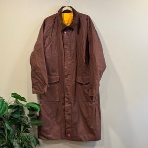 Vintage Marlboro Reversible Trench Coat in Brown and Yellow